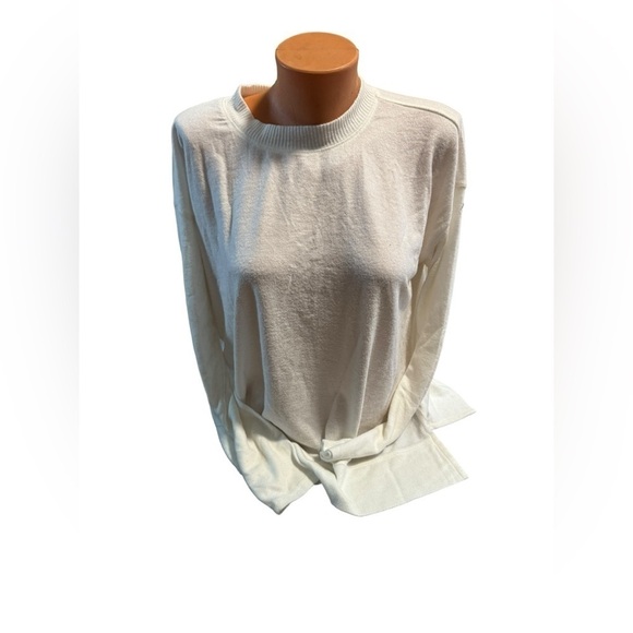 LUCKY BRAND ULTRA SOFT CLOUD JERSEY SWEATER SIZE MEDIUM IVORY WHITE STRETCH - Picture 3 of 11